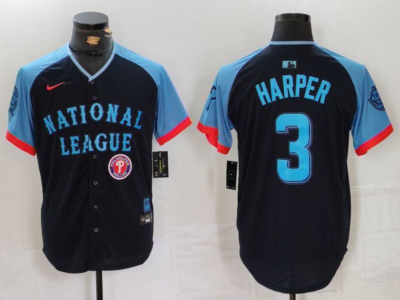 Men Philadelphia Phillies #3 Harper Blue All star 2024 Nike MLB Jersey style 6->philadelphia phillies->MLB Jersey